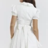Piera White Pleated Mini Dress