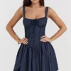 Pietra French Navy Corset Mini Dress