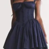 Pietra French Navy Corset Mini Dress