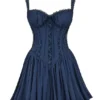 Pietra French Navy Corset Mini Dress