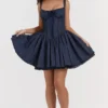 Pietra French Navy Corset Mini Dress