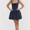 Pietra French Navy Corset Mini Dress