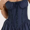 Pietra French Navy Corset Mini Dress