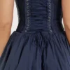 Pietra French Navy Corset Mini Dress