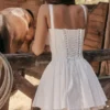 Pietra White Corset Mini Dress