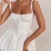 Pietra White Corset Mini Dress