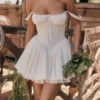 Pietra White Corset Mini Dress