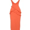 Pixie Flame Orange Ruffle Maxi Dress