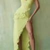 Pixie Lime Ruffle Maxi Dress