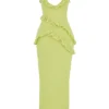 Pixie Lime Ruffle Maxi Dress