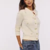Poppie Cream Wool + Cashmere Pink Floral Embroidered Cardigan