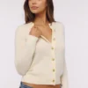 Poppie Ivory Wool + Cashmere Floral Embroidered Cardigan