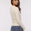 Poppie Ivory Wool + Cashmere Floral Embroidered Cardigan