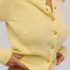 Poppie Lemon Wool + Cashmere Floral Embroidered Cardigan