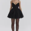 Princess Black Tulle Mini Dress
