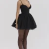 Princess Black Tulle Mini Dress