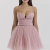 Princess French Rose Tulle Mini Dress