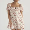 Princess Rose Print Mini Dress