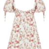 Princess Rose Print Mini Dress
