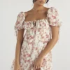 Princess Rose Print Mini Dress