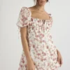 Princess Rose Print Mini Dress