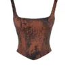 Rafa Antique Copper Satin Longline Corset