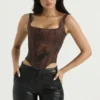 Rafa Antique Copper Satin Longline Corset