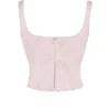 Rafa Pink Floral Satin Longline Corset