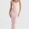 Rafa Pink Floral Satin Longline Corset