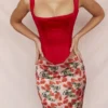 Rafa Scarlet Satin Longline Corset