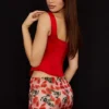 Rafa Scarlet Satin Longline Corset