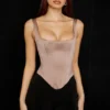 Rafa Stone Satin Longline Corset
