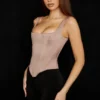 Rafa Stone Satin Longline Corset
