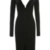 Raine Black Faux Fur Trim Dress