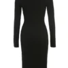 Raine Black Faux Fur Trim Dress