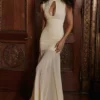 Raphaella Butter Yellow Keyhole Maxi Dress