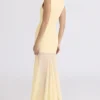 Raphaella Butter Yellow Keyhole Maxi Dress