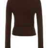 Raquel Chocolate Cashmere Blend Scoop Neck Top