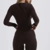 Raquel Chocolate Cashmere Blend Scoop Neck Top