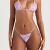 Ravello Violet Floral Thong Bikini Bottom