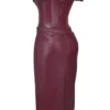 Raven Mulberry Vegan Leather Corset Dress