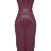 Raven Mulberry Vegan Leather Corset Dress