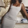 Rea Smoke Bodycon Maxi Dress