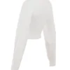 Reeva White Balloon Sleeve Ribbed Sweater