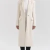 Remi Ivory Single Breasted Long Coat