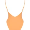 Rhodes Light Orange Plunge One Piece Swimsuit