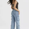 Ria Blue Washed Utility Jeans