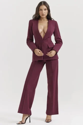 Rivi Wine Straight Leg Trousers