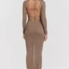 Roberta Tan Knit Midi Dress