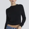 Rochelle Black Cashmere + Wool Crew Neck Sweater